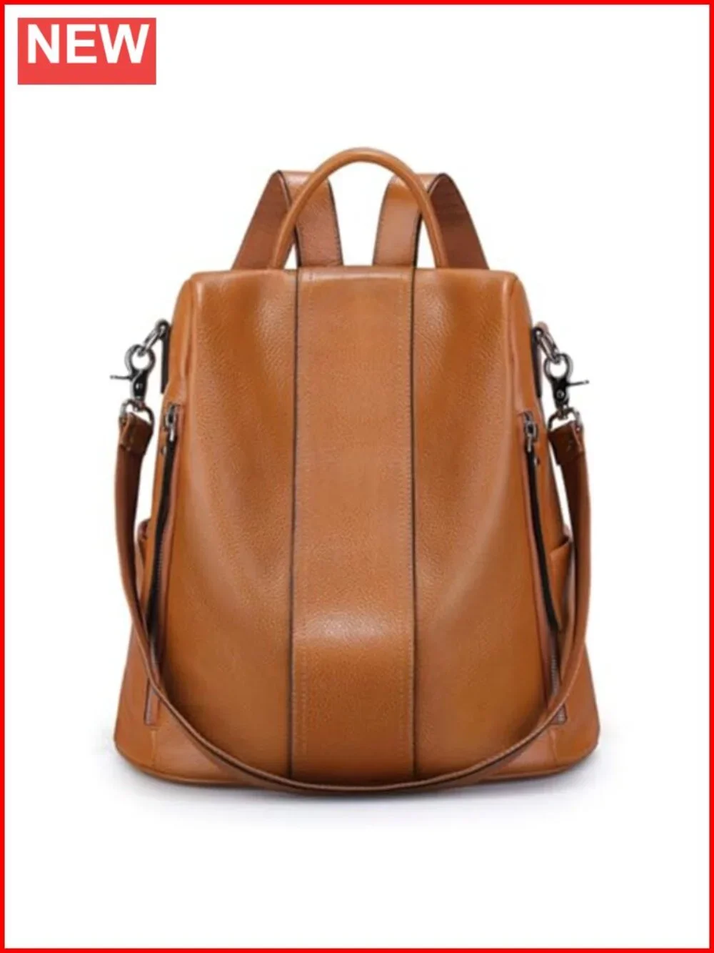 Genuine Leather Backpack Purse for Women Anti-theft Convertible Rucksack Medium
